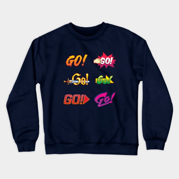 Go! Beat Em Up Bespoke Arcade Game Signs Crewneck Sweatshirt by PenneyDesign